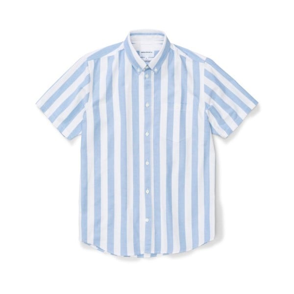 Norse Projects Theo Oxford Shirt (Pale Blue Wide Stripe)