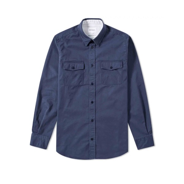 Norse Projects Villads Compact Twill Shirt (Navy)