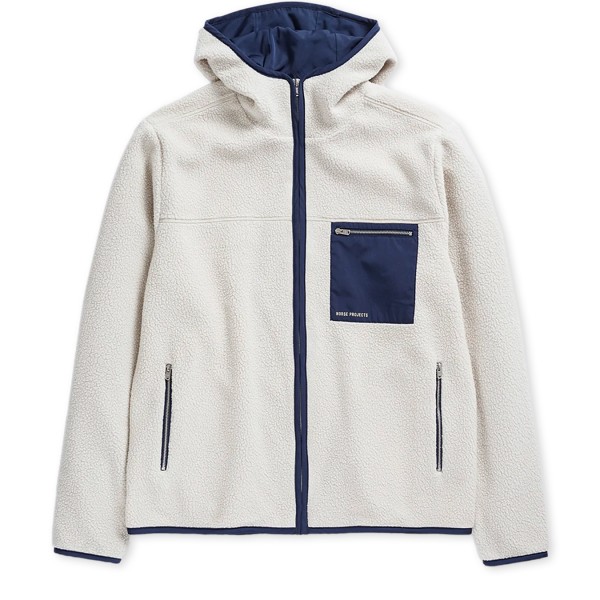 Norse Projects Vincent Hooded Fleece Jacket (Oatmeal)