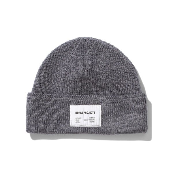 Norse Projects Watch Cap Tab Series Beanie (Black Curb Hat)