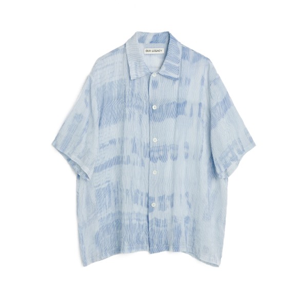 Our Legacy Box Short Sleeve Shirt (Blue Brush Stroke Print)