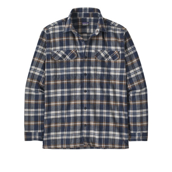 Patagonia Fjord Flannel Organic Cotton Midweight Long Sleeve Shirt (Fields: New Navy)