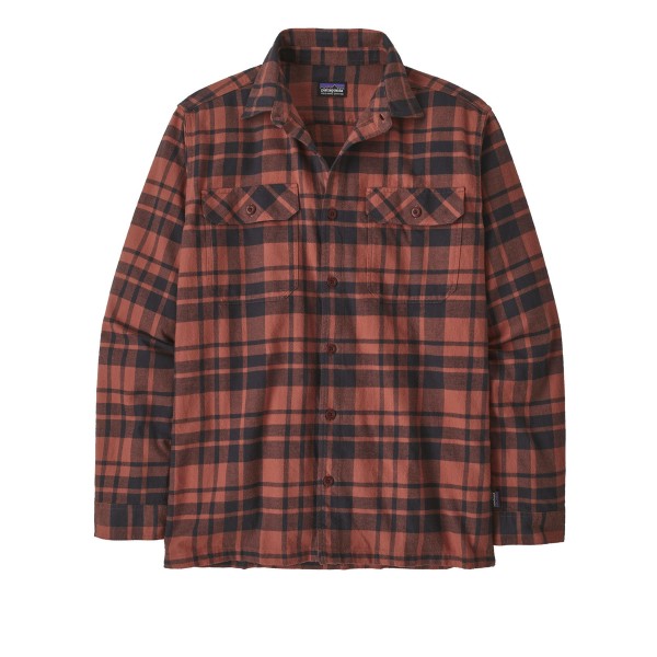 Patagonia Fjord Flannel Organic Cotton Midweight Long Sleeve Shirt (Ice Caps: Burl Red)