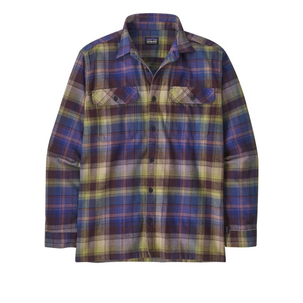 Patagonia Fjord Flannel Organic Cotton Midweight Long Sleeve Shirt (Sun Rays: Obsidian Plum)