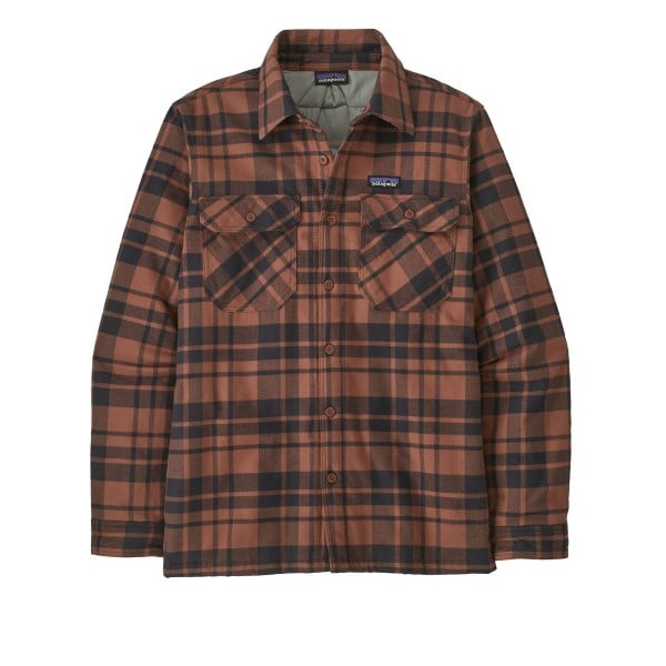Patagonia Insulated Organic Cotton Midweight Fjord Flannel Shirt Jacket (Ice Caps: Burl Red)