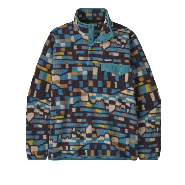 Patagonia Lightweight Synchilla Snap-T Pullover Fleece (Fitz Roy Patchwork: Belay Blue)