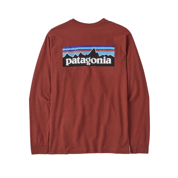 Patagonia P-6 Logo Responsibili-Tee Long Sleeve T-Shirt (Burl Red)