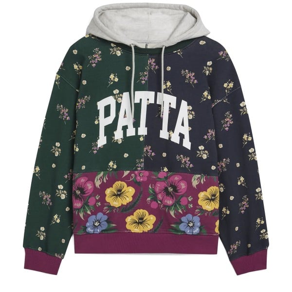 Patta Floral Patchwork Pullover Hooded Sweatshirt (Multi)