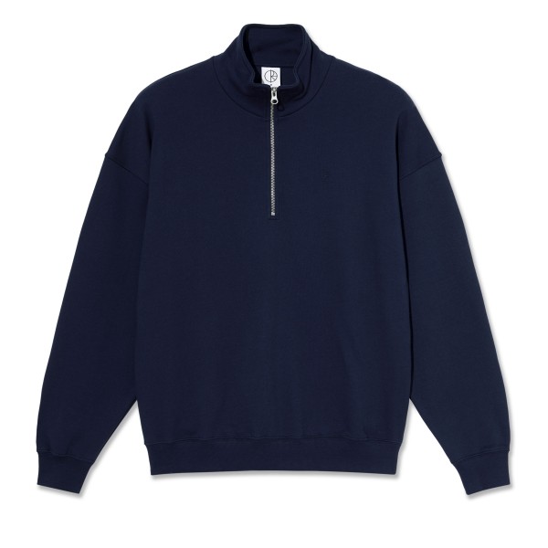 billionaire boys club white logo hoodie. Frank Half Zip Sweatshirt (Dark Blue)