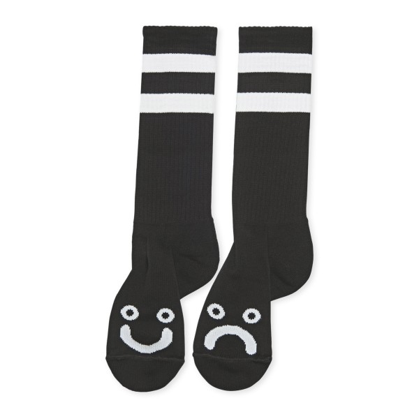 Polar Skate Co. Happy Sad Shin High Socks (Black)
