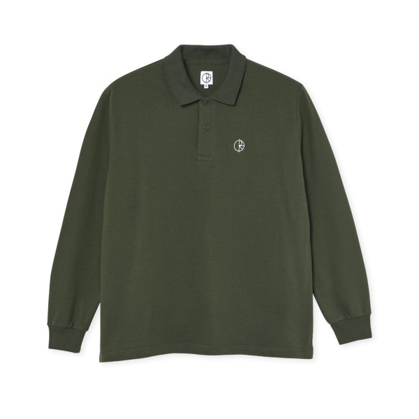 Polar Skate Co. Long Sleeve Polo Shirt (Dark Green)