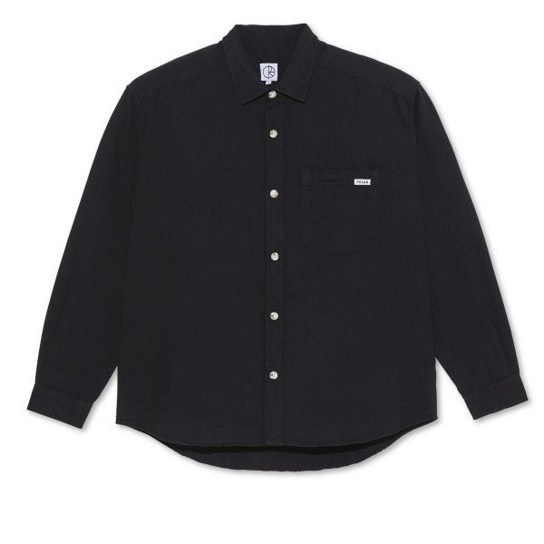 Polar Skate Co. Mitchell Herringbone Long Sleeve Shirt (Black)