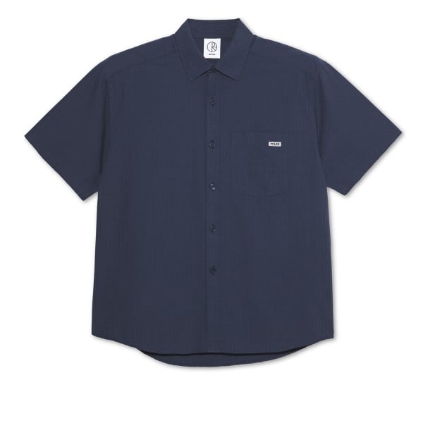 Polar Skate Co. Mitchell Seersucker Shirt (Grey Blue)