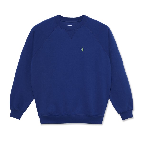 baroque-print contrast-trim shirt Blue. No Comply Default Crew Neck Sweatshirt (Egyptian Blue)