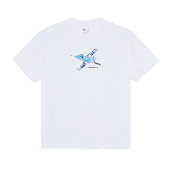 baroque-print contrast-trim shirt Blue. Panter Jet T-Shirt (White)
