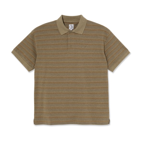 Polar Skate Co. Stripe Polo Shirt (Camel)