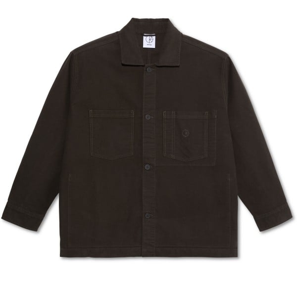 Polar Skate Co. Theodore Brushed Twill Overshirt (Dark Olive)