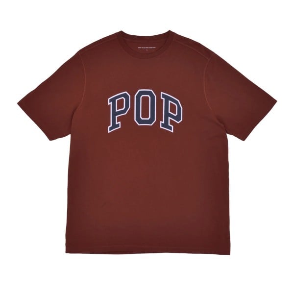Pop Trading Company Arch T-Shirt (Fired Brick/Navy)