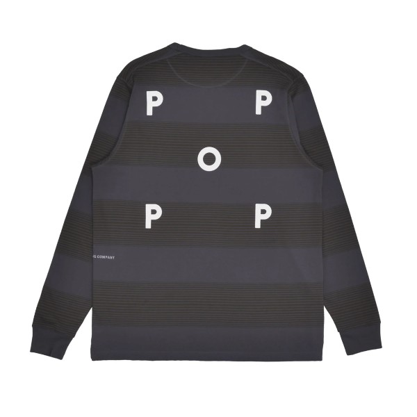 Pop Trading Company Striped Long Sleeve T-Shirt (Charcoal/Delicioso)