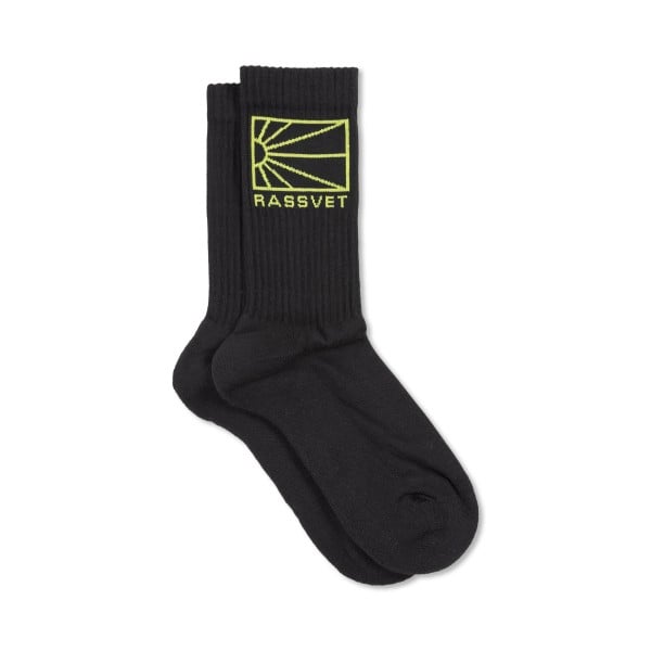 Rassvet Knit Logo Socks (Black)