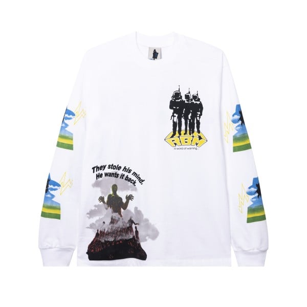 Real Bad Man Hardcore Sci Fi Long Sleeve T-Shirt (White)