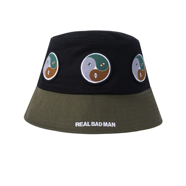 Real Bad Man Three Way Patch Fisherman Hat (Black/Army)
