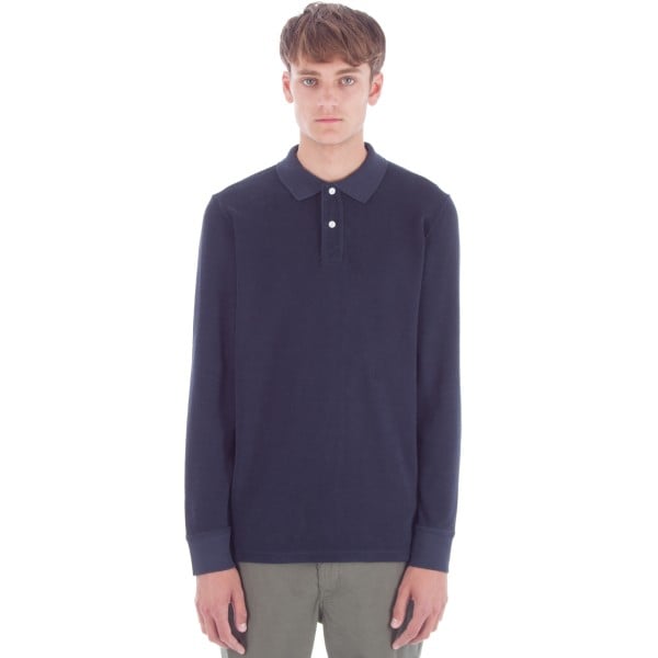 Saturday's Surf NYC Sanders Long Sleeve Terry Leve polo Shirt (Midnight)