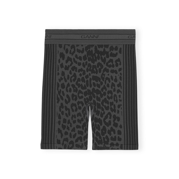 GANNI Seamless Jacquard Shorts (Black)