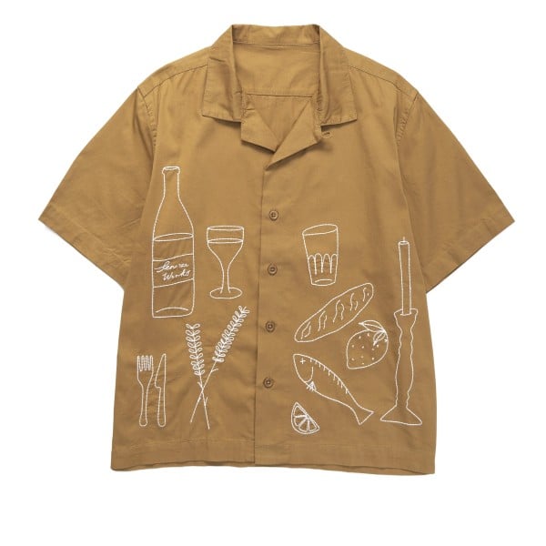 Service Works Light Twill Picnic Short Sleeve Shirt (Burnt Sugar)