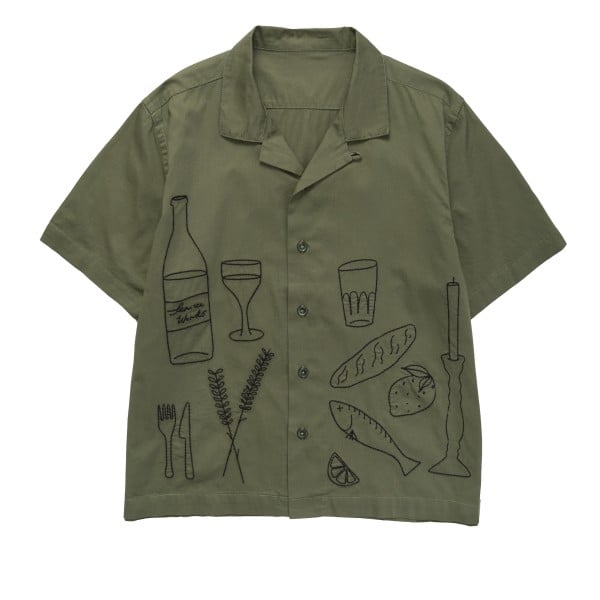 Service Works Light Twill Picnic Short Sleeve Shirt (Olive)