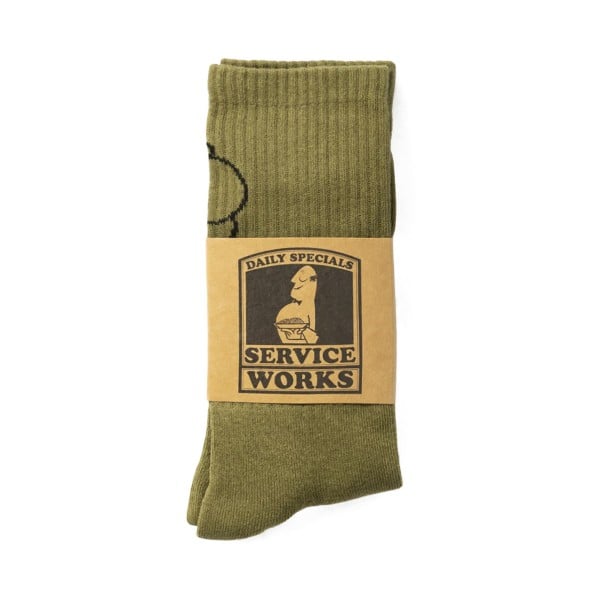 Service Works Salt + Pepper Socks (Olive)