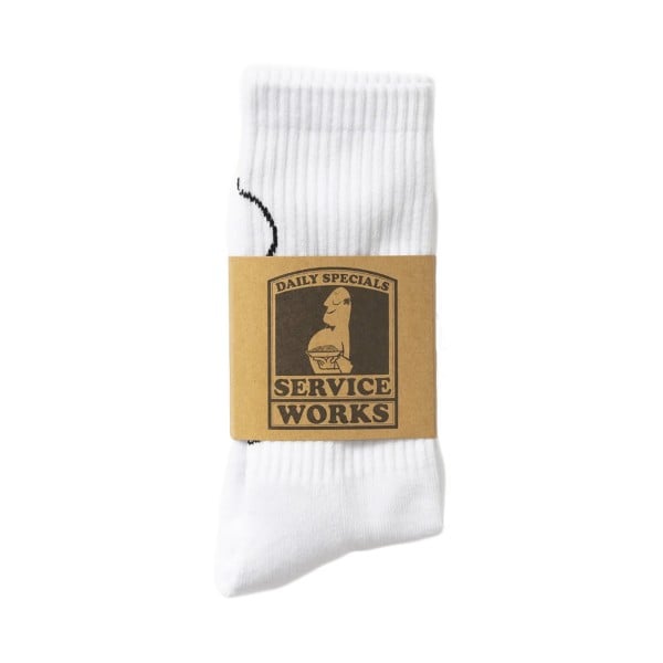 Service Works Salt + Pepper Socks (White)