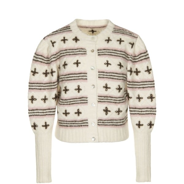 Shrimps Anika Cardigan (Cream/Brown/Pearl)