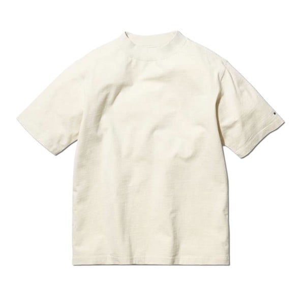 Snow Peak Recycled Cotton Heavy Mock Neck T-Shirt (Ecru)