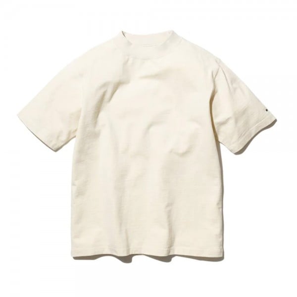 Snow Peak Recycled Cotton Heavy Mockneck T-Shirt (Ecru)