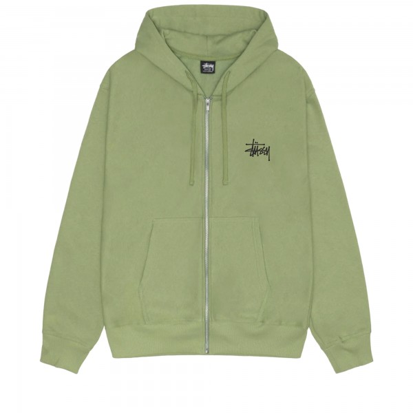 Stussy Basic Zip Hooded Sweatshirt (Moss)