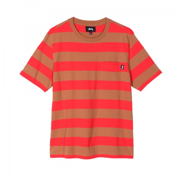 Stussy Classic Stripe Crew Neck T-Shirt (Brown)