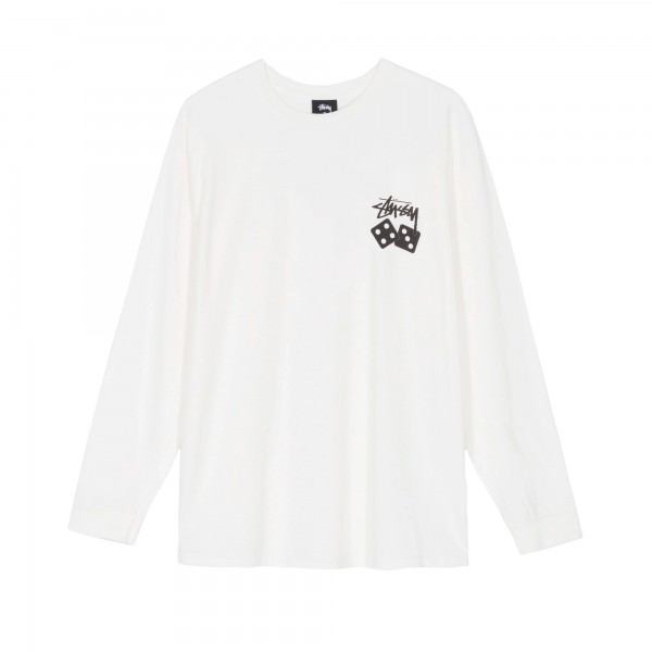 Stussy Dice Pigment Dyed Long Sleeve T-Shirt (Natural)