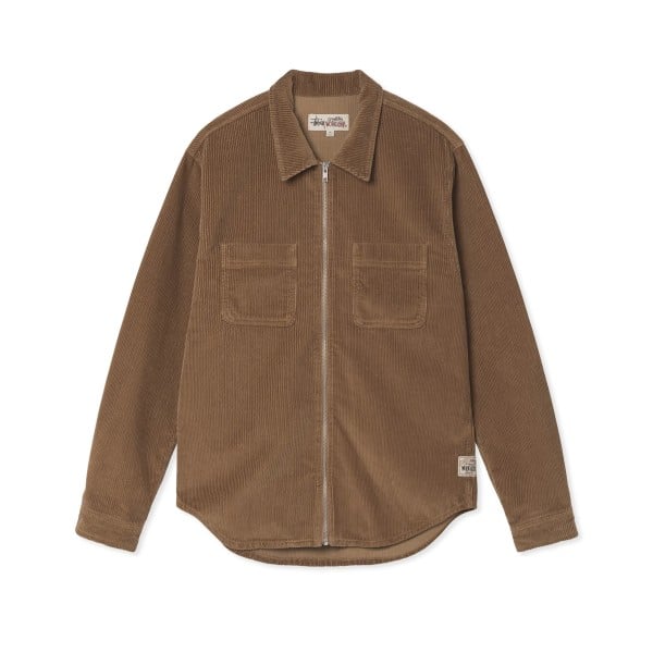 Stussy Wide Wale Cord Zip Shirt (Copper)