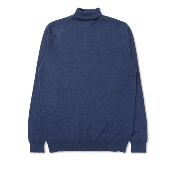 Sunspel Fine Merino Roll Neck Jumper (Masonry Melange)