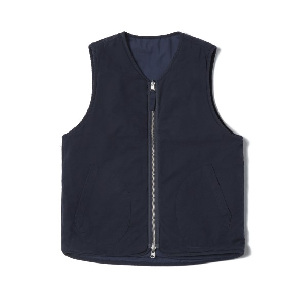 Universal Works Insulated Hangout Gilet (Navy Inside/Out Canvas)