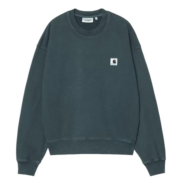 Women's Carhartt WIP Nelson Crew Neck Sweatshirt (Deep Lagoon Garment Dyed)