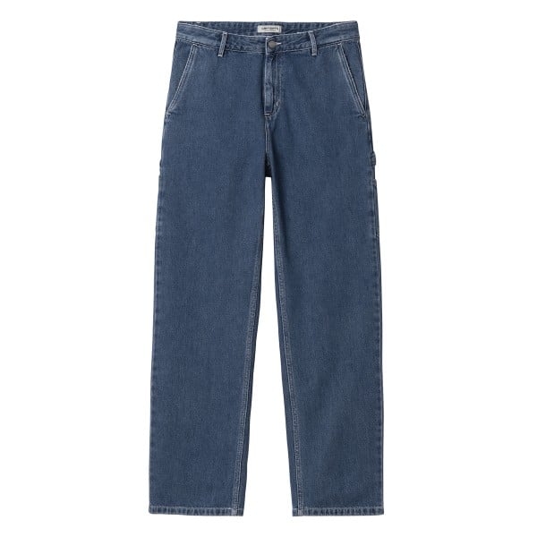 Women's Carhartt WIP Pierce Straight Pant (Combi-short bleue en jeans à liens à nouer)