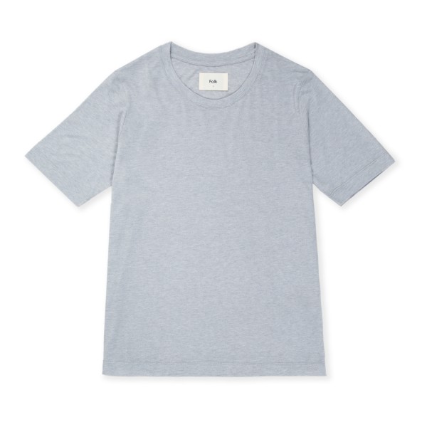 Women's Folk Slouch Wool T-Shirt (Smokey Blue Melange)
