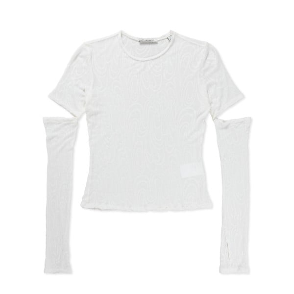 Women's Our Legacy Super Slim Cut Sleeve T-Shirt (White Psychedelic Sport Jersey)