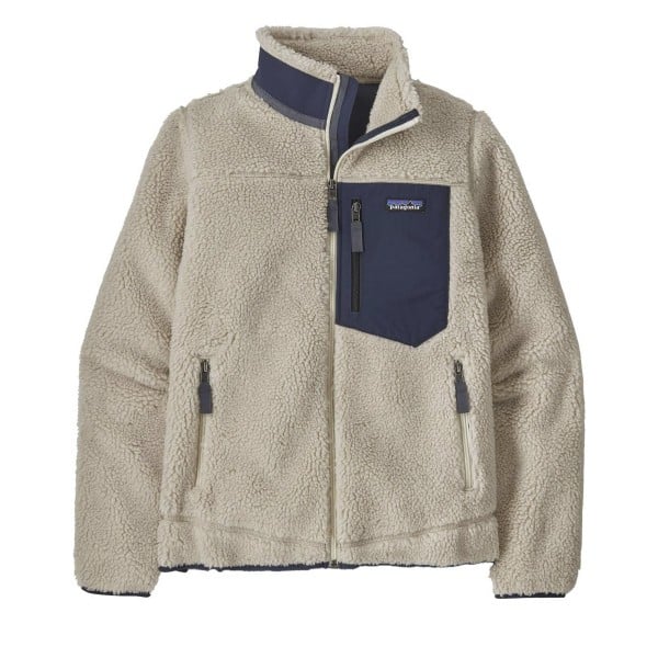 Women's Patagonia Classic Retro-X Fleece Jacket (Natural w/New Navy)