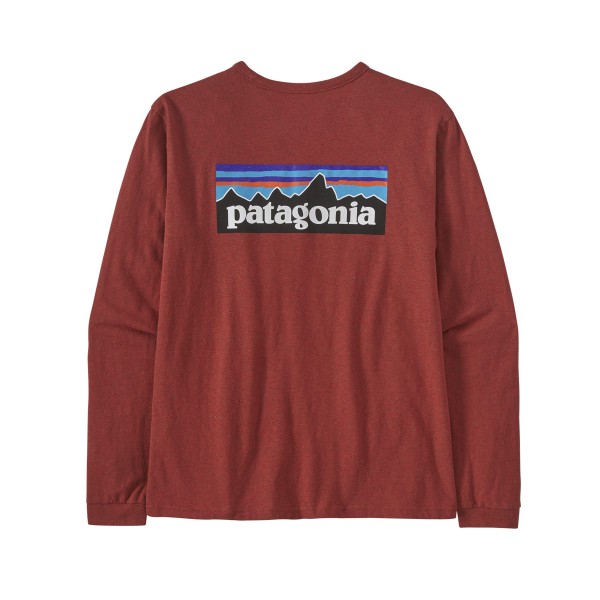 Women's Patagonia P-6 Logo Responsibili-Tee Long Sleeve T-Shirt (Burl Red)