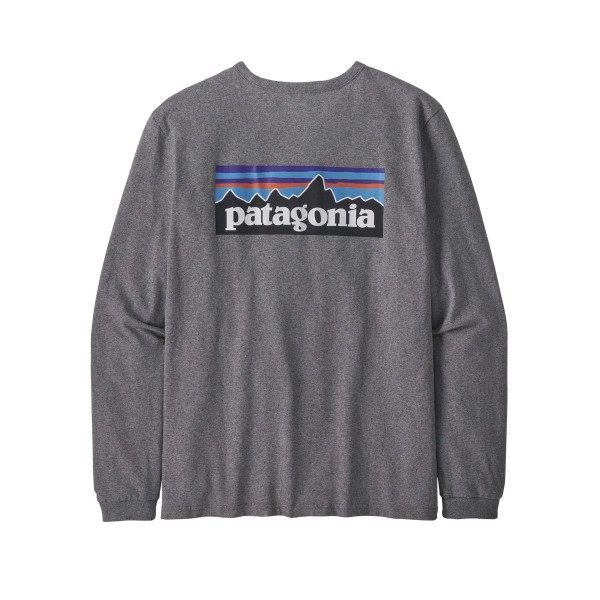 Women's Patagonia P-6 Logo Responsibili-Tee Long Sleeve T-Shirt (Gravel Heather)