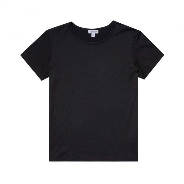 Women's Sunspel Boy Fit T-Shirt (Black)