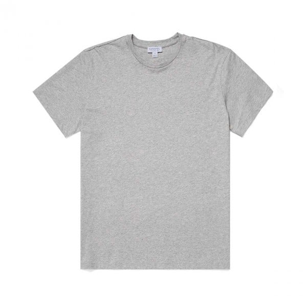 Women's Sunspel Boy Fit T-Shirt (Grey Melange)